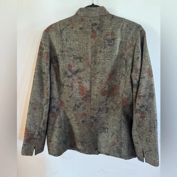 Coldwater Creek Women’s 12 Floral Tweed Jacket Eclectic Boho Career Concert - Picture 7 of 9
